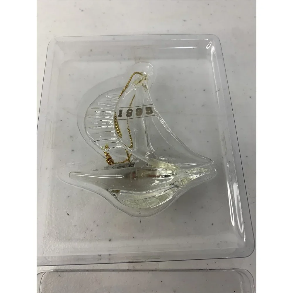 American Greetings Sail Into‎ Christmas 1995 Vintage Glass Sailboat Ornament